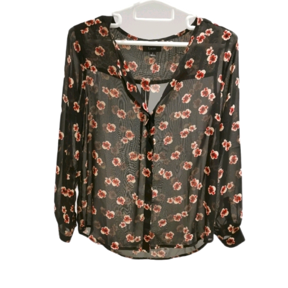 Lumière long sleeve button down floral Top blouse